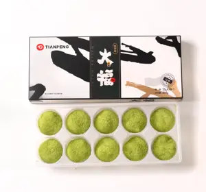 Matcha Flavored Daifuku with Cream filling Japanese popular desserts Dafu mochi snack