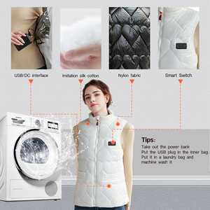 Gilet chauffant électrique léger extérieur 7.4V/5V Batterie rechargeable Usb Gilet chauffant pour <span class=keywords><strong>femme</strong></span> - Product Image 2