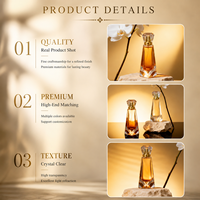 Botol Parfum Kaca Kosong Mewah Custom dengan Tutup Kristal Bersegi, Pompa Semprot Emas, Dapat Diisi Ulang, Dilengkapi Kotak