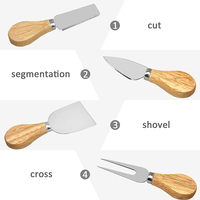 Ensemble de couteaux à fromage en acier de haute qualité avec manche en bois fait à la main pour la coupe de fromage de cuisine quotidienne Logo personnalisé