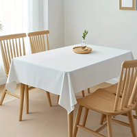Nappe rectangulaire blanche 100 % polyester lavable en machine pour salle à manger, mariage, banquet, décoration intérieure – Vente en gros