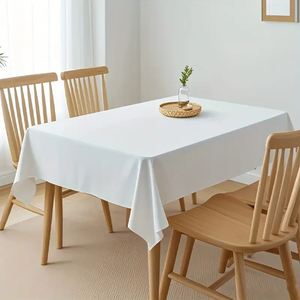 ผ้าปูโต๊ะสีขาวกันน้ำ ป้องกันรอยขีดข่วน ผ้าปูโต๊ะโพลีเอสเตอร์ ผ้าตกแต่ง ซักได้ ผ้าคลุมโต๊ะสำหรับบ้าน รับประทานอาหาร งานเลี้ยง <span class=keywords><strong>บุฟเฟ่ต์</strong></span> - Product Image 5