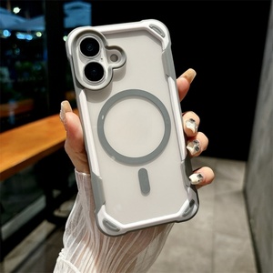 เคสโทรศัพท์กันกระแทกใส TPU คุณภาพสูงสองสี รองรับการชาร์จไร้สายแบบแม่เหล็ก สำหรับ iPhone 16 Pro Max 15 Plus 14 13 12 - Product Image 4