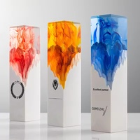 Trofeo de Resina Colorido y Creativo Personalizado, Recuerdo de Competencia para Empleados Destacados, Trofeo con Impresión UV a Color