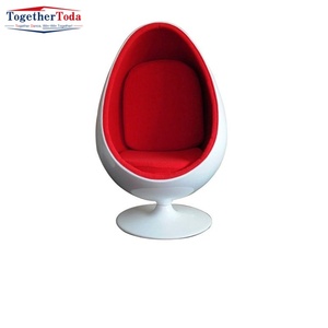 Fauteuil bulle pivotant créatif en forme d'œuf, une place, en plastique renforcé de fibres de verre, pour salon et hôtel - Product Image 5