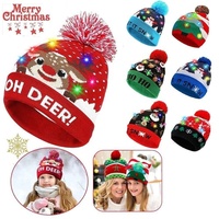 Di alta qualità cappello a maglia di natale Unisex inverno berretto con LED colorati luce di Natale berretto per il nuovo anno