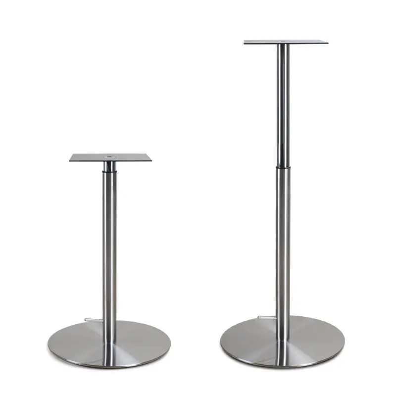 Disegni moderni di fabbrica base per tavolo da pranzo singola rotonda idraulica inferiore a altezza gambe per mobili in acciaio inossidabile