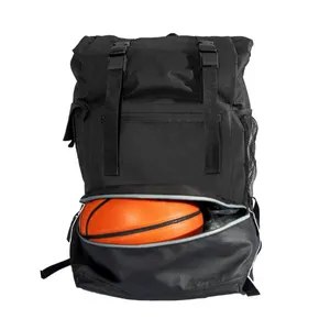 ボールと靴のコンパートメントが付いている旅行バスケットボールバックパックラップトップポケットが付いている多目的なスポーツジムバッグ