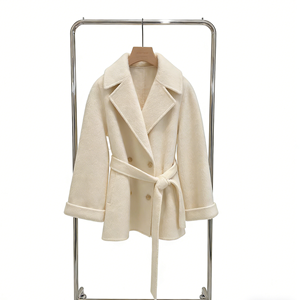 <span class=keywords><strong>Cappotto</strong></span> di Lana di Alta Qualità da Donna con Cintura a V e Bottoni <span class=keywords><strong>Beige</strong></span> Caldo e alla Moda <span class=keywords><strong>Cappotto</strong></span> <span class=keywords><strong>Corto</strong></span> Europeo - Product Image 5