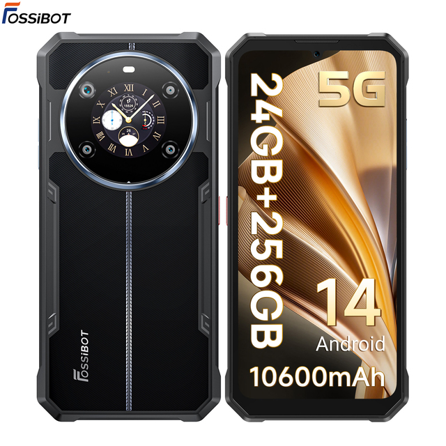 Fossibot F109 Rugged Smartphone Dual Screen 6.74" 50MP Camera 5G IP68 Waterproof 8+256GB 10600mAh Battery Android14 Night Vision