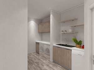 Juego de Muebles de Cocina Completo de Diseño Moderno 2024, Incluye Fregadero con Superficie Acrílica, Grifo con Bisagras, Encimera Laminada, Listo para Armar - Product Image 2