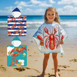 Garçons Filles Serviette de bain portable Enfants Robe à langer <span class=keywords><strong>Surf</strong></span> <span class=keywords><strong>Poncho</strong></span> Enfants Serviettes de plage à capuche en microfibre pour tout-petit - Product Image 5