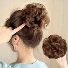 Everyday Parm Hair Human Moolim Hair Gbleed Band Wavelight Brown Chignon Product - Product Image 1