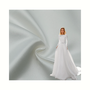 2024 nuovo arrivo 100% tessuto di seta opaca in poliestere <span class=keywords><strong>bianco</strong></span> tessuto di <span class=keywords><strong>raso</strong></span> da sposa per indumenti da notte da donna - Product Image 1