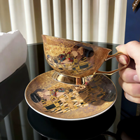 Ensemble de tasses et soucoupes à café de style luxueux, 18 pièces, en céramique, coffret cadeau, tasses à thé exquises pour le thé de l'après-midi, cadeau de mariage