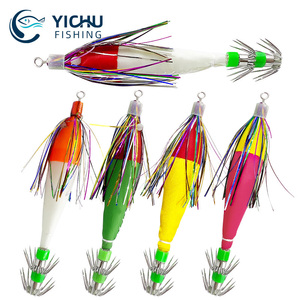 Leuchtende Stoff rolle Tintenfisch Jig Haken Doppels chirm Tintenfisch Jig Köder Künstliche Octopus Angeln Köder Tintenfisch Egi Holz Garnelen - Product Image 2