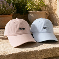 Lichtroze Lichtblauwe Geborduurde Baseballpet SFH Logo Verstelbare Casual Pet