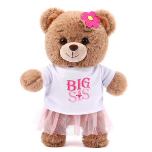Oso de Peluche Personalizado de Alta Calidad de 9.8 Pulgadas, Relleno de Algodón PP, Muñeco de Peluche Abrazable con Traje Rosa, <span class=keywords><strong>Regalo</strong></span> para Hermanas Mayores - Product Image 1
