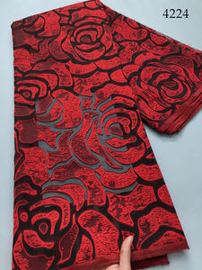 4224 Damasco africano Aso Oke tela 5 yardas grueso calidad Jacquard brocado telas coser para <span class=keywords><strong>boda</strong></span> nigeriana Headtie Aso Obi Wear - Product Image 5