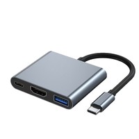 Adaptador Hub 4 en 1 Tipo-C a /VGA/PD/USB-C Todo en Uno HD