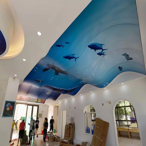 Film PVC pour plafond tendu imprimé UV, motifs et couleurs personnalisés en couleur intégrale, forme ondulée, pour <span class=keywords><strong>piscine</strong></span>, fourni par l'usine - Product Image 2