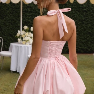 Vestido Mini Sexy de Encaje con Espalda Descubierta y Cordones, Estilo Francés, al Mejor Precio de Fábrica, Vestido de Verano para Mujer - Product Image 4