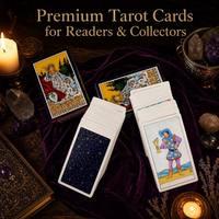 Cartes de tarot personnalisées imprimées OEM/ODM |   Jeu de 78 cartes en couleur |   Carton Premium 350 g/m² |   Coins arrondis vernis |   Boîte en papier