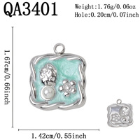 F477 Breloques délicates en acier inoxydable inaltérable, motifs fleur, rose, lune, pendentifs sculptés en émail et zircon, accessoires de bijoux tendance