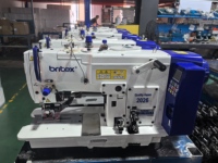 Machine à coudre industrielle BR-781FS à entraînement direct intégré avec boutonnière automatique, relevage automatique du pied et double moteur pas à pas