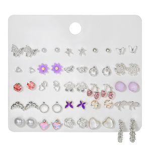 Heart Star <b>Bow</b> Earrings Set 925 Sterling Silver Small Exquisite Jewelry <b>Gift</b> Fashion Jewelry Sets - Product Image 5