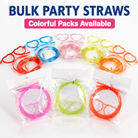 Pailles fantaisie pour fêtes, pailles colorées pour enfants et adultes, pour café glacé, jus et photos amusantes d'été