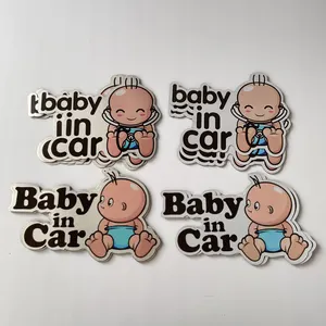 Custom Baby Sign Magnet Magnetic Car Sticker On Board Waterproof Reflective Die Cut Car Window Decal Bumper Sticker