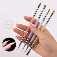 Nouveau Nail Art Brosses Liner Set Double Fin Français Stylo Kit Autocollants Brosse Ensemble Deux Voies Brosses À Ongles Ensemble