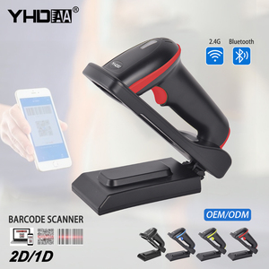 Lecteur de <span class=keywords><strong>code</strong></span> QR sans fil Bluetooth 3 en 1 de haute qualité Scanner de codes à barres 2D mains libres avec support de charge - Product Image 1