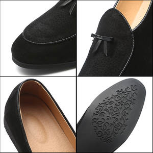 Mocassins de smoking en cuir véritable pour hommes, grandes tailles 37-44, gris, à bout rond, chaussures de mariage - Product Image 5