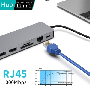 Base de Conexión Tipo C 12 en 1 con DP Dual HD 4K60HZ, 3 Puertos de Pantalla, USB 3.0, Concentrador de Carga USB C para Computadoras Portátiles - Product Image 6