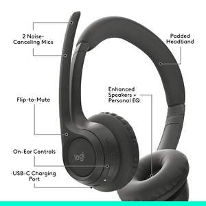 <span class=keywords><strong>Casque</strong></span> sans fil <span class=keywords><strong>Logitech</strong></span> Zone 300 Micros à formation de faisceaux doubles avec algorithmes d'annulation du bruit - Product Image 4