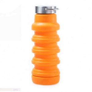 <b>Collapsible</b> Silicone Water Bottle Travel Mug Portable Outdoor Drinking <b>Cup</b> Solid Color Screw-On Lid Unisex Modern Design - Product Image 4
