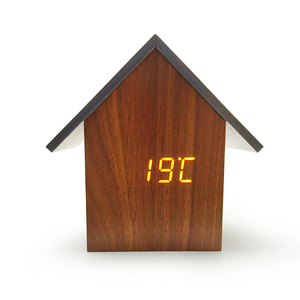 Оптовая продажа, высококачественные деревянные светодиодные настольные часы для уличной гостиной, кухни, офиса, цифровые настольные и настольные часы - Product Image 2