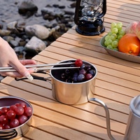 Kit de survie d'ustensiles de cuisine en acier inoxydable portable pour l'extérieur Pot et poêle à frire polyvalents pour la randonnée Pique-nique Camping
