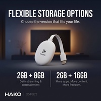 Nuevo Modelo 2027, Chip RK3518, Decodificación 4K, WiFi Dual 2.4G 5G, Control Remoto por Voz BT, Dispositivo Compacto HD HAKO Android TV Stick Box