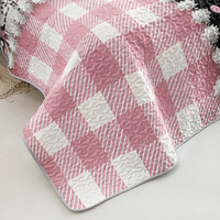 Ensemble de couvre-lit 3 pièces matelassé à motif floral et nœud papillon élégant, en polyester écologique, style européen et américain, doux pour la décoration intérieure