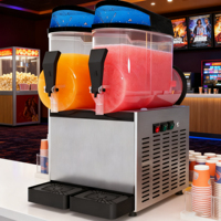 Machine à slush commerciale en acier inoxydable à double réservoir 220V, comptoir, facile à utiliser pour les magasins de proximité, les fêtes, nouveau style