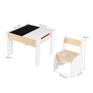 Ensemble <span class=keywords><strong>table</strong></span> et chaises multifonctionnelles en bois pour enfants qui écrivent et lisent. - Product Image 6
