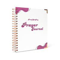 Journal de prière relié en cuir personnalisé, journal de prière en spirale, agenda hebdomadaire, planificateur de gratitude, planificateur de pleine conscience, carnet pour fille