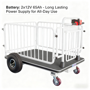 รถเข็นขนส่งสินค้าระบบไฟฟ้าแบบ65Ah 2X12V เครื่องควบคุม160A 24V เครื่องมือขนส่งแพลตฟอร์มไฟฟ้าสี่ล้ออุตสาหกรรม - Product Image 2