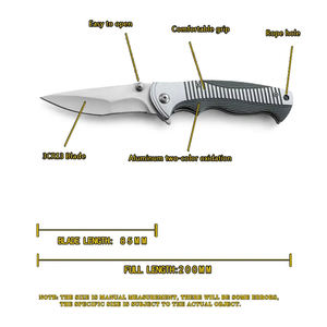 Cuchillo Táctico de Supervivencia para Campismo al Aire Libre, de Acero Inoxidable de Grado Industrial de Alta Dureza HL, con Mango de Aluminio, Grosor de 3.5 mm - Product Image 3