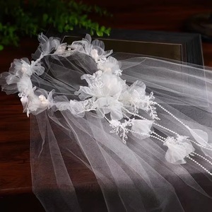 <span class=keywords><strong>Diosa</strong></span> fotografía cabeza velo novia boda pelo velos novia elegante flor corona con velos - Product Image 5
