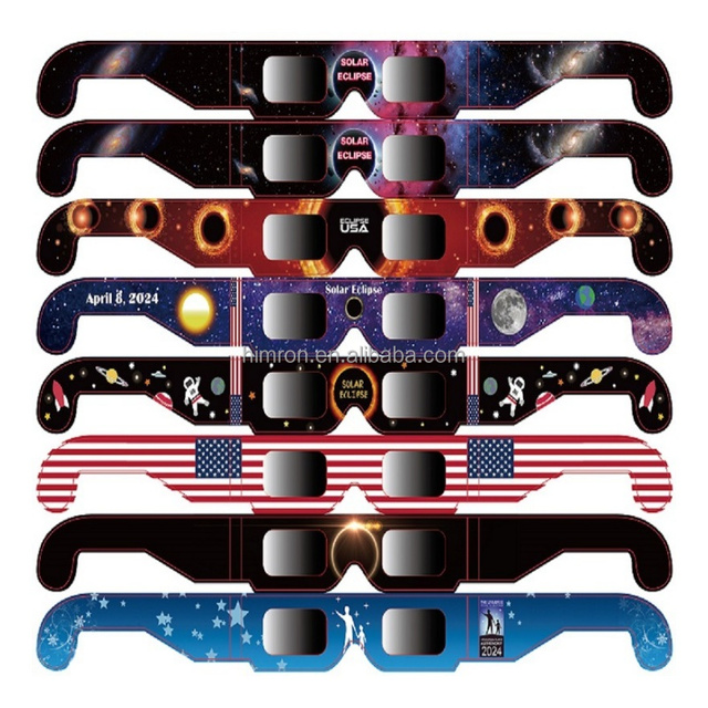 Cheap Price ISO 12312-2 Certified Custom Logo Cardboard Paper Solar Eclipse Glasses for August 2026 Solar Eclipse Sports