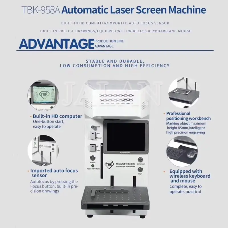 TBK958A กลับฝาครอบ Remover Splitter aomatic เลเซอร์ acreen สำหรับ iPhone แก้วซ่อมหน้าจอ LCD เครื่อง